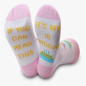 NWT Sweet 16 Birthday Socks For 16 Year Old Girls Brand New in Packaging